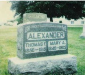 Thomas Alexander and Mary Ann Courtney gravestone