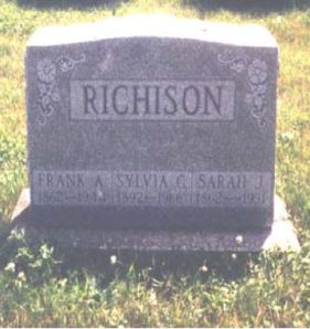 Frank Albert Richison and Sarah Jane Davis gravestone