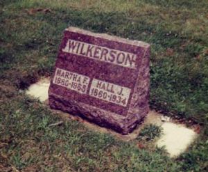 Hall Wilkerson and Martha Childress gravestone